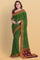 DARK GREEN and PURPLE BUTTIS GEORGETTE Saree with BANARASI