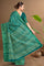 TEAL and OFF WHITE DIGITAL PRINT SILK BLEND Saree with FANCY