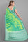 LIGHT GREEN and GREEN BUTTIS CHIFFON Saree with BANARASI FANCY