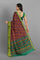 MAROON and MULTI IKKAT PRINT SILK Saree with IKAT