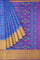 ROYAL BLUE and MULTI IKKAT PRINT SILK Saree with IKAT