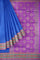 ROYAL BLUE and PURPLE IKKAT PRINT SILK Saree with IKAT