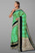 GREEN AND BLACK JAAL SILK SAREE WITH FANCY