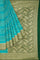 TEAL and DARK GREEN STRIPES SILK Saree with FANCY