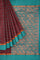 DARK MAROON and TEAL PAISLEY SILK Saree with BANARASI FANCY