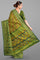 GREEN and DARK GREEN FLORAL JALL WITH FIGURES SILK Saree with BANARASI FANCY