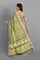 OLIVE GREEN and ROYAL BLUE FLORAL JALL WITH FIGURES SILK Saree with BANARASI FANCY