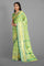 OLIVE GREEN and TEAL FLORAL JALL WITH FIGURES SILK Saree with BANARASI FANCY