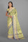 OLIVE GREEN and ROYAL BLUE FLORAL JALL WITH FIGURES SILK Saree with BANARASI FANCY