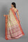 MAGENTA and SILVER FLORAL JAAL SILK Saree with BANARASI FANCY