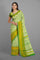 SILVER and GREEN PEACOCK BUTTIS  SILK Saree with BANARASI FANCY