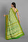 SILVER and GREEN PEACOCK BUTTIS  SILK Saree with BANARASI FANCY