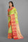 PARROT GREEN and PINK BROCADE SILK Saree with KANCHIPURAM