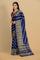 NAVY BLUE and GOLD JAAL CHINIYA SILK Saree with BANARASI