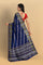 NAVY BLUE and GOLD JAAL CHINIYA SILK Saree with BANARASI