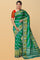 PEACOCK GREEN and GOLD JAAL CHINIYA SILK Saree with BANARASI