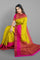 OLIVE GREEN and MAGENTA JAAL VISCOSE Saree with BANARASI FANCY