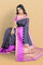 NAVY BLUE and LAVENDER JAAL VISCOSE Saree with BANARASI FANCY