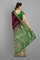 PURPLE and DARK GREEN FLORAL JAAL GEORGETTE Saree with FANCY