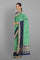 SEA GREEN and NAVY BLUE JAAL WARM SILK Saree with BANARASI FANCY