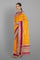 MUSTARD and PURPLE JAAL WARM SILK Saree with BANARASI FANCY