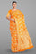 ORANGE and GOLD FLORAL JAAL SILK Saree with BANARASI