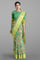 LIGHT OLIVE GREEN and MULTI FLORALS SILK Saree with FANCY