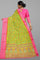 LIGHT GREEN and LIGHT PINK KALAMKARI PRINT SILK Saree with FANCY