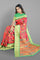 LIGHT PINK and LIGHT GREEN FLORALS SILK Saree with FANCY