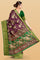 PURPLE and GREEN FLORALS SILK Saree with FANCY