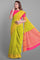 LIGHT GREEN and DARK PINK BUTTIS SICO Saree with CHIRALA