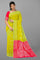 LIGHT GREEN and DARK PINK POLKA DOTS SICO Saree with CHIRALA