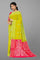 LIGHT GREEN and DARK PINK POLKA DOTS SICO Saree with CHIRALA