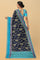 NAVY BLUE and BLUE FLORAL JAAL SILK Saree with FANCY