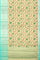 CREAM and SEA GREEN FLORALS TISSUE Saree with BANARASI FANCY