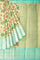 CREAM and SEA GREEN FLORALS TISSUE Saree with BANARASI FANCY