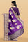 VIOLET and GOLD FLORALS DOLA SILK Saree with FANCY