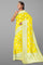 LIGHT YELLOW and SILVER BIRDS FIGURE WEAVING SILK Saree with FANCY