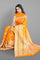 MUSTARD and GOLD BUTTIS SILK BLEND Saree with SEMI PATTU
