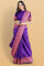 PURPLE and GOLD PLAIN SILK BLEND Saree with SEMI PATTU