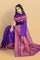 PURPLE and GOLD PLAIN SILK BLEND Saree with SEMI PATTU