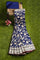 NAVY BLUE and GOLD FLORALS SILK BLEND Saree with SEMI PATTU