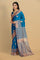 ROYAL BLUE and GOLD BUTTIS SILK BLEND Saree with SEMI PATTU