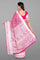 DEEP PINK and SILVER FLORAL JAAL SILK BLEND Saree with SEMI PATTU