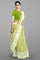 LIGHT GREEN and SILVER FLORAL JAAL SILK BLEND Saree with SEMI PATTU