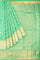 SEA GREEN and GOLD FLORAL JAAL SILK BLEND Saree with SEMI PATTU