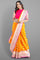 MUSTARD and PINK BUTTIS SILK BLEND Saree with SEMI PATTU