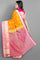 MUSTARD and PINK BUTTIS SILK BLEND Saree with SEMI PATTU