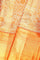 GOLD ORANGE and GOLD FLORAL JAAL SILK Saree with KANCHIPURAM