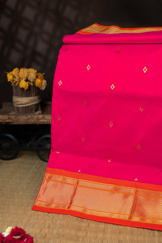 Paithani Silk Buttis Pink Saree